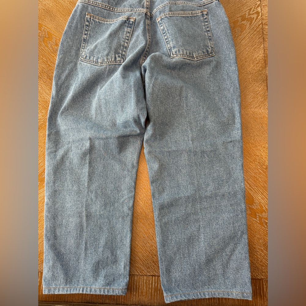 LL Bean Sz 16 Petite Relaxed Fit Blue Denim Pants waist 34” Inseam 26” Cotton - Picture 7 of 7